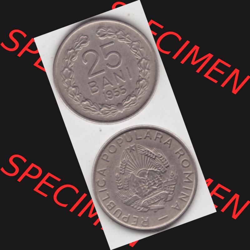 Münzen Rumänien Umlaufmünze 1955-1955, 25 Bani, Münzseiten Vertikal für Mobile-Geräte als Bildmaterial Sammlung