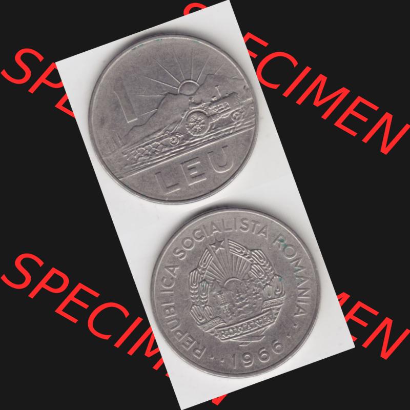 Münzen Rumänien Umlaufmünze 1966-1966, 1 Leu Kursmünze, Münzseiten Vertikal für Mobile-Geräte als Bildmaterial Sammlung
