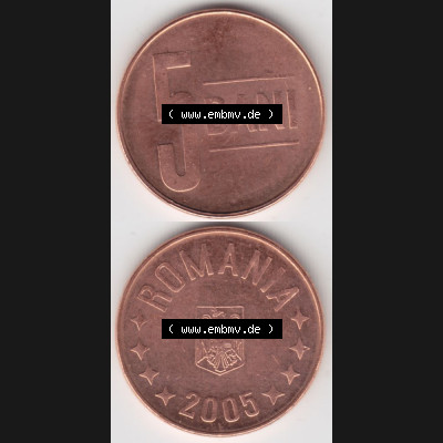 Münzen Rumänien Umlaufmünze 2005-2012, 5 Bani 2005, Münzseiten Vertikal für Mobile-Geräte als Bildmaterial Sammlung