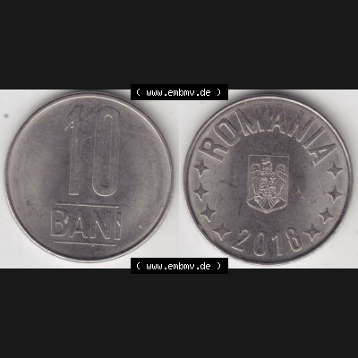 Münzen Rumänien Umlaufmünze 2018-Heute, 10 Bani Kursmünze 2018, Bild mit horizontaler Vollansicht als Bildmaterial Sammlung