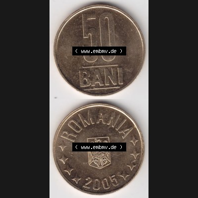 Münzen Rumänien Umlaufmünze 2005-2012, 50 Bani 2005, Münzseiten Vertikal für Mobile-Geräte als Bildmaterial Sammlung