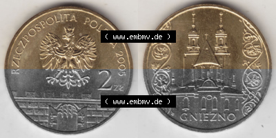 2 Zloty, Gniezno, Polnische Münze Sammlung
