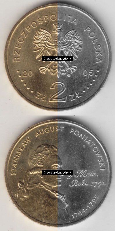2 Zloty, Stanisław August Poniatowski, Polnische Münze, Polnische Münze Sammlung