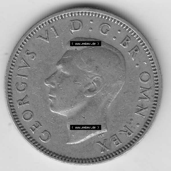 Grau bzw. s/w Münzen Großbritannien Umlaufmünze 1949-1951, 1 One Schilling - Shilling, 1949-1 Stehender Löwe auf Krone. Vorderseite der alten britischen Münze aus Großbritannien... Sammlung Graustufen