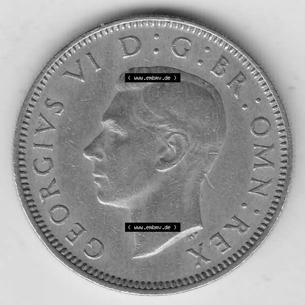 Grau bzw. s/w Münzen Großbritannien Umlaufmünze 1947-1948, 1 Schilling - One Shilling 1947-1 Sitzender Löwe auf Krone. Vorderseite der alten britischen Münze aus Großbritannien... Sammlung Graustufen