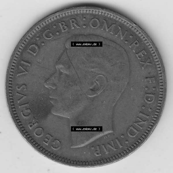 Grau bzw. s/w Münzen Großbritannien Umlaufmünze 1937-1948. 1 One Penny 1940-1, George VI, GEORGIVS VI DGBROMNREX FDINDIMP. HP. Vorderseite der alten britischen Münze... Sammlung Graustufen