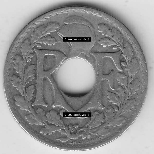 Grau bzw. s/w Münzen Frankreich Umlaufmünze 1917-1938, 10 Centimes, 10 CMES EGALITÉ FRATERNITÉ LIBERTÉ 1924-1. Bildmaterial der Vorderseite einer Umlaufmünze aus... Sammlung Graustufen
