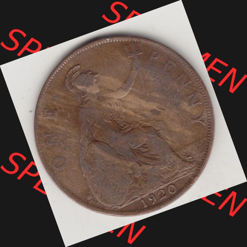 Münzen Großbritannien Umlaufmünze 1911-1926, 1 One Penny, 1920-1, George V, B.M. GEORGIVS V DEI GRABRITTOMNREX FIDDEFINDIMP. Rückseite... Sammlung