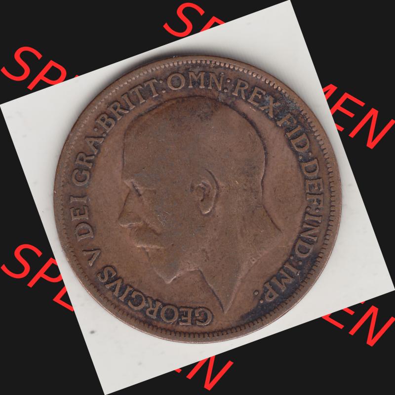 Münzen Großbritannien Umlaufmünze 1911-1926, 1 One Penny, 1913-1, George V, B.M. GEORGIVS V DEI GRABRITTOMNREX FIDDEFINDIMP. Vorderseite der... Sammlung