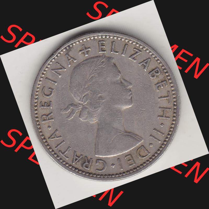 Münzen Großbritannien Umlaufmünze 1954-1970, 2 Schilling - Shillings 1961-2. Vorderseite der alten britischen Münze aus Großbritannien zum katalogisieren und verwalten... Sammlung