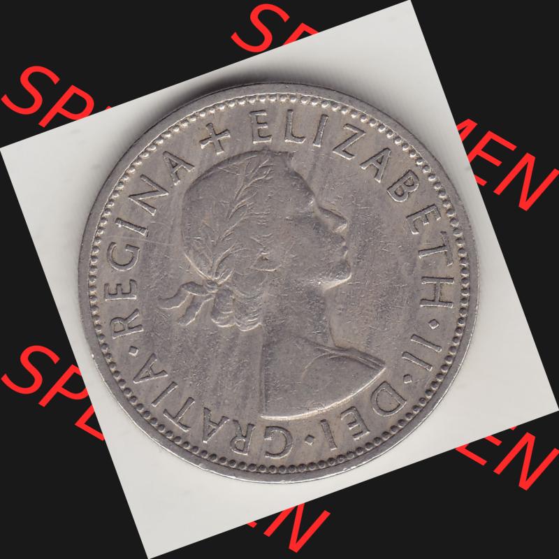 Münzen Großbritannien Umlaufmünze 1954-1970, 2 Schilling - Shillings 1962-1. Vorderseite der alten britischen Münze aus Großbritannien zum katalogisieren und verwalten... Sammlung