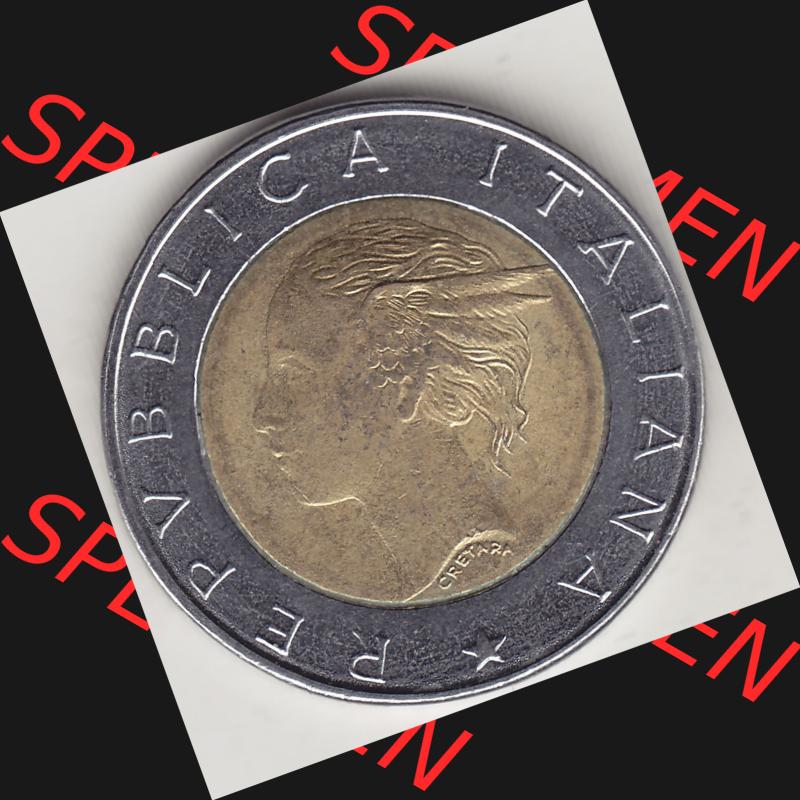 Bildmaterial von Münzen aus Italien / Italia Gedenkmünzen 1996-1996, 500 Lire, 70 Jahre Nationales Institut für Statistik (1926-1996), 70 ISTAT ISTITUTO NAZIONALE... Sammlung