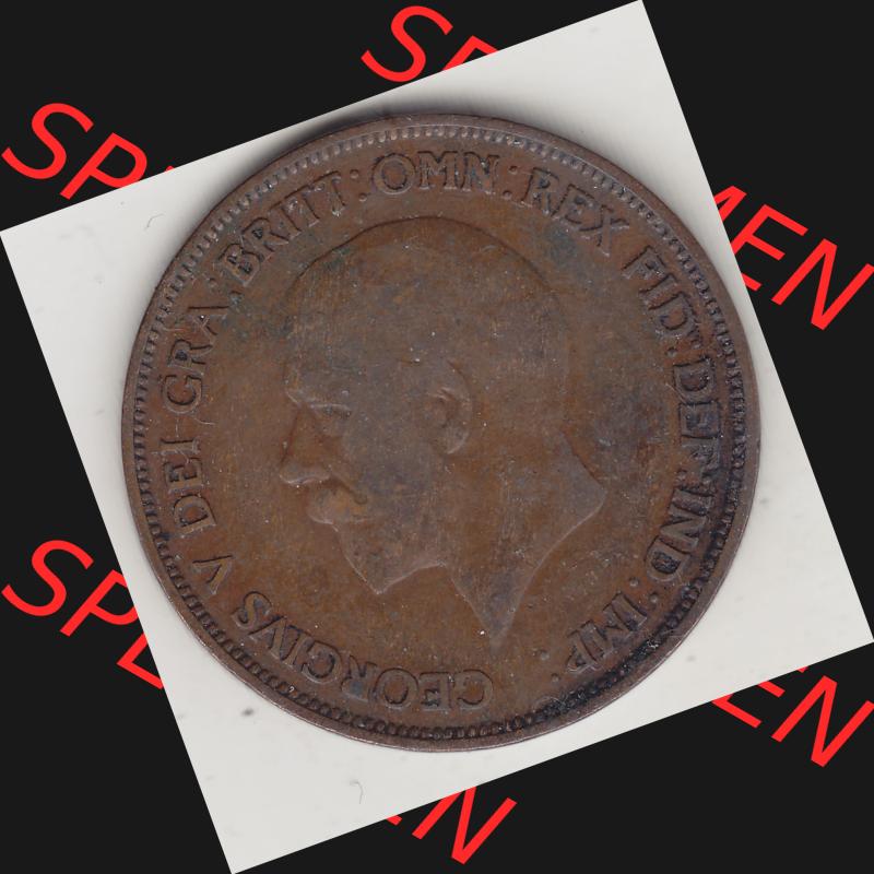 Münzen Großbritannien Umlaufmünze 1928-1936, 1 One Penny, 1936-2, George V. BM GEORGIVS V DEI GRABRITTOMNREX FIDDEFINDIMP. Vorderseite der alten britischen... Sammlung