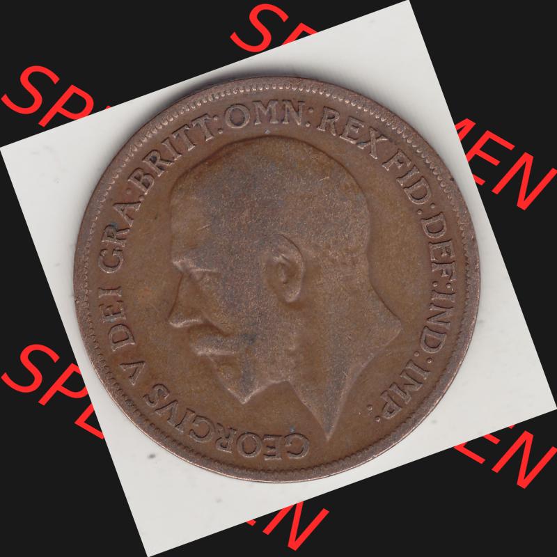 Münzen Großbritannien Umlaufmünze 1911-1926, 1 One Penny, 1920-1, George V, B.M. GEORGIVS V DEI GRABRITTOMNREX FIDDEFINDIMP. Vorderseite der... Sammlung