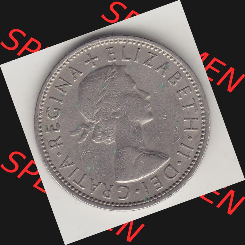 Münzen Großbritannien Umlaufmünze 1954-1970, 2 Schilling - Shillings 1966-3. Vorderseite der alten britischen Münze aus Großbritannien zum katalogisieren und verwalten... Sammlung