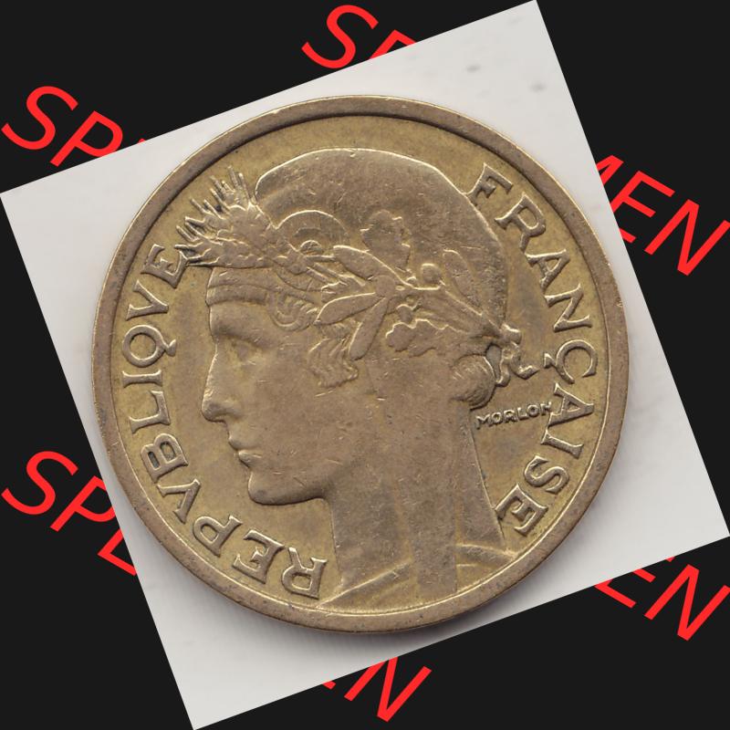 Alte Münzen KMS Frankreich, aus Kursmünzensatz-Zusammenstellung der Jahre 1917-1952, mit der Münze 1931-1941, 2 Franken, Francs, 1932-1. Vorderseite... Sammlung