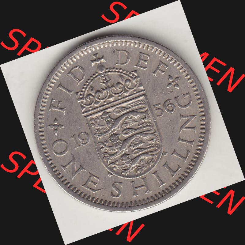 Münzen Großbritannien Umlaufmünze 1954-1970, 1 Schilling - Shilling, 1956-2 Wappen mit 3 Löwen (2) Sammlung