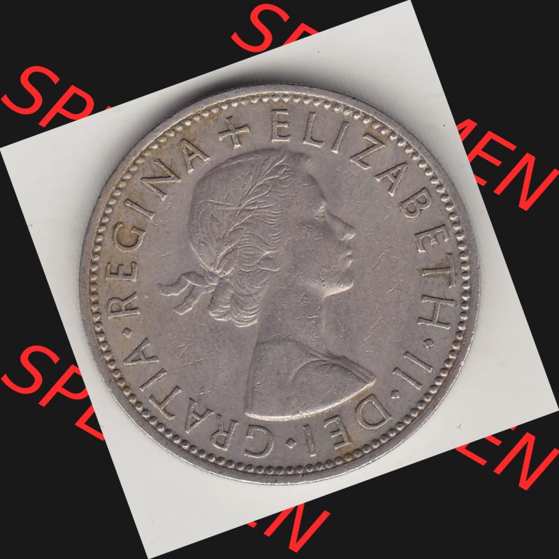 Münzen Großbritannien Umlaufmünze 1954-1970, 2 Schilling - Shillings 1963-1. Vorderseite der alten britischen Münze aus Großbritannien zum katalogisieren und verwalten... Sammlung