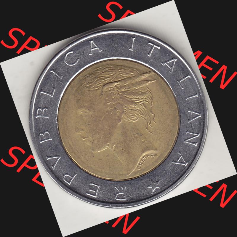 Bildmaterial von Münzen aus Italien / Italia Gedenkmünzen 1996-1996, 500 Lire, 70 Jahre Nationales Institut für Statistik (1926-1996), 70 ISTAT ISTITUTO NAZIONALE... Sammlung