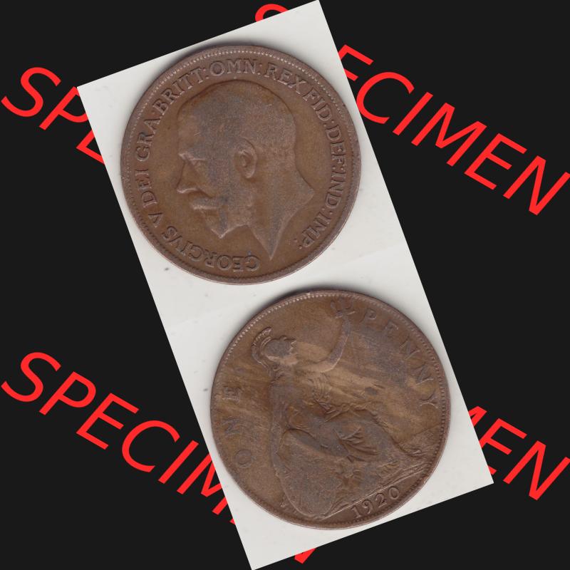 Münzen Großbritannien Umlaufmünze 1911-1926, 1 One Penny, 1920-1, George V, B.M. GEORGIVS V DEI GRABRITTOMNREX FIDDEFINDIMP. Vorderseite und... Sammlung