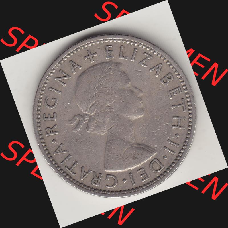 Münzen Großbritannien Umlaufmünze 1954-1970, 2 Schilling - Shillings 1961-1. Vorderseite der alten britischen Münze aus Großbritannien zum katalogisieren und verwalten... Sammlung