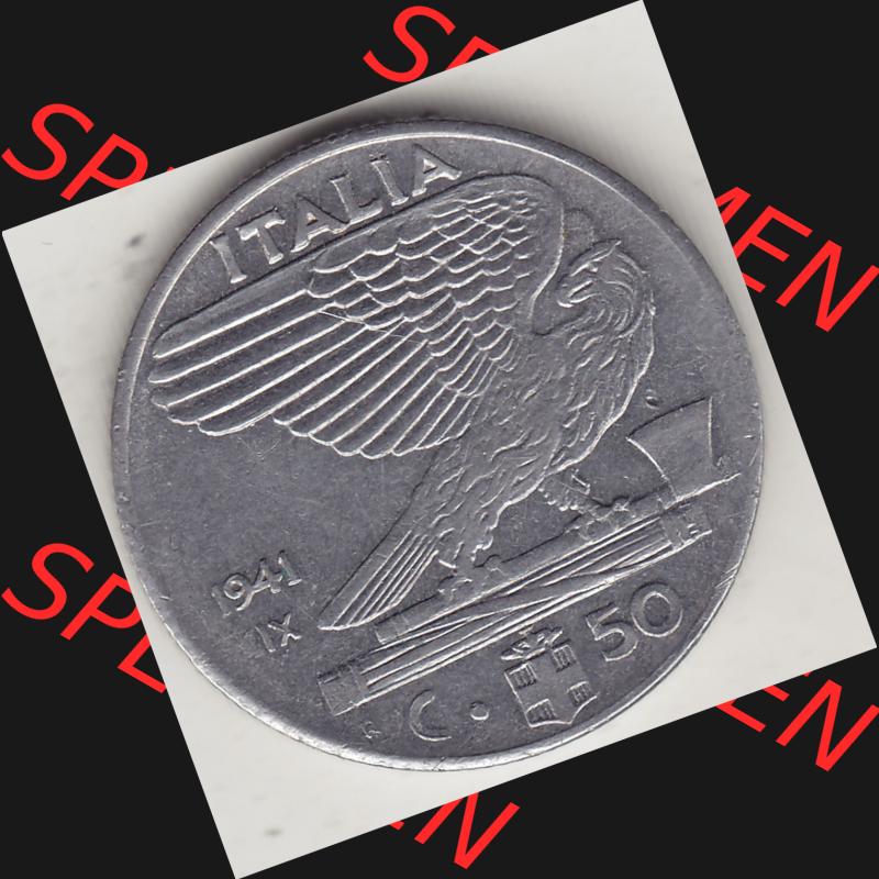 Alte Münzen KMS Italien / Italia, Kursmünzensatz - Zusammenstellung 1908-1943, mit Münze 1939-1943, 50 Centesimi, Cent, Viktor Emanuael III.,... Sammlung