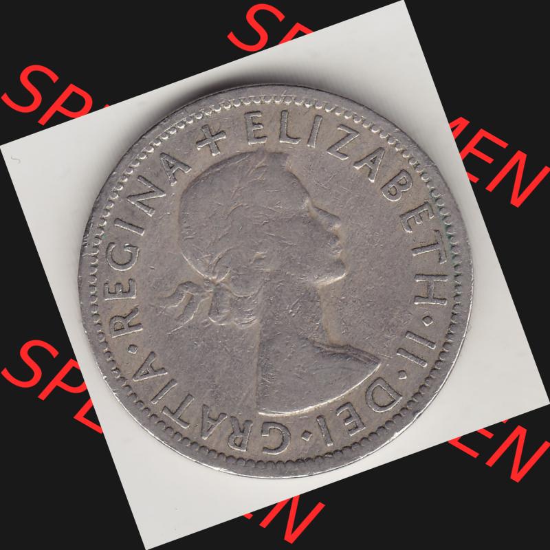 Münzen Großbritannien Umlaufmünze 1954-1970, 2 Schilling - Shillings 1956-1. Vorderseite der alten britischen Münze aus Großbritannien zum katalogisieren und verwalten... Sammlung