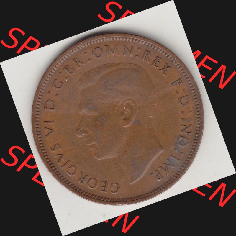 Münzen Großbritannien Umlaufmünze 1937-1948. 1 One Penny 1948-2, George VI, GEORGIVS VI DGBROMNREX FDINDIMP. HP. Vorderseite der alten britischen Münze... Sammlung
