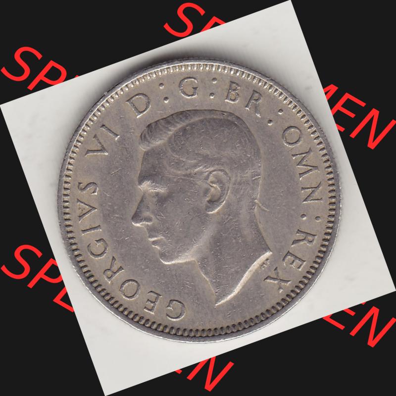 Münzen Großbritannien Umlaufmünze 1947-1948, 1 Schilling - One Shilling 1947-1 Sitzender Löwe auf Krone. Vorderseite der alten britischen Münze aus Großbritannien... Sammlung