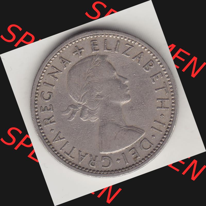 Münzen Großbritannien Umlaufmünze 1954-1970, 2 Schilling - Shillings 1955-1. Vorderseite der alten britischen Münze aus Großbritannien zum katalogisieren und verwalten... Sammlung