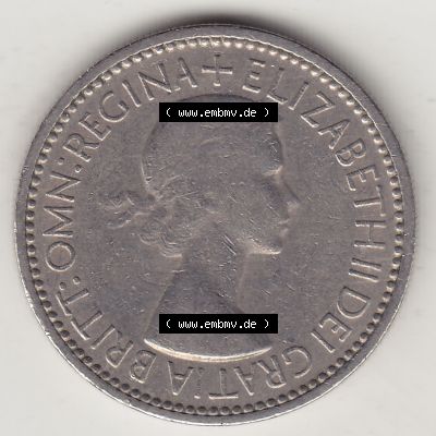 Münzen Großbritannien Umlaufmünze 1954-1970, 1 Schilling - One Shilling, 1953-1 Wappen mit drei Löwen. Vorderseite der alten britischen Münze aus Großbritannien... Sammlung