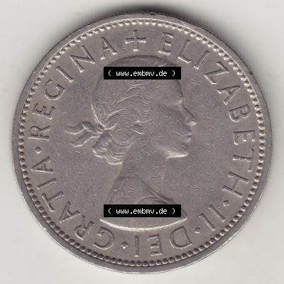Münzen Großbritannien Umlaufmünze 1954-1970, 2 Schilling - Shillings 1965-1. Vorderseite der alten britischen Münze aus Großbritannien zum katalogisieren und verwalten... Sammlung