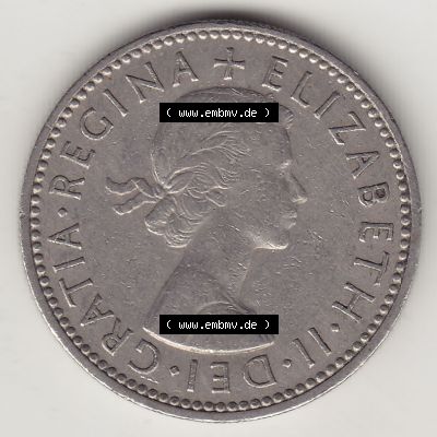 Münzen Großbritannien Umlaufmünze 1954-1970, 1 Schilling - Shilling, 1957-2 Wappen mit 3 Löwen (1) Sammlung