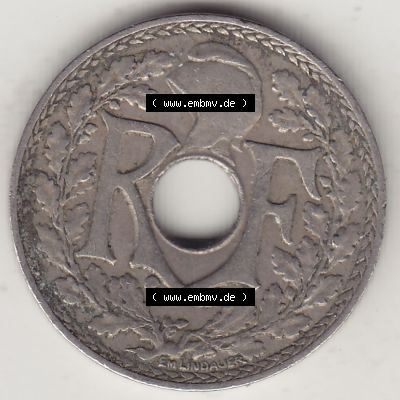 Münzen Frankreich Umlaufmünze Einzelansicht 1917-1938, 10 Centimes, RF - Frankreich 10 CMES EGALITÉ FRATERNITÉ LIBERTÉ 1931-2. Vorderseite der alten französischen... Sammlung