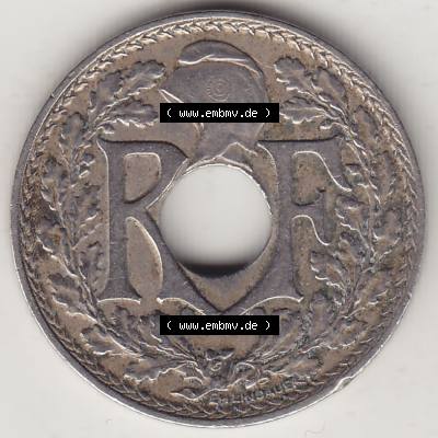 Münzen Frankreich Umlaufmünze Einzelansicht 1917-1938, 10 Centimes, RF - Frankreich 10 CMES EGALITÉ FRATERNITÉ LIBERTÉ 1919-1. Vorderseite der alten französischen... Sammlung