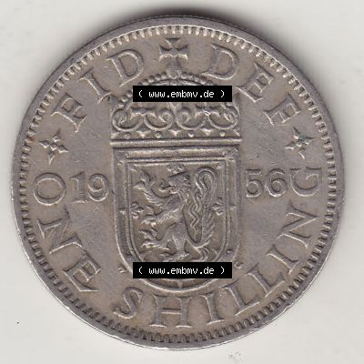 Münzen Großbritannien Umlaufmünze 1954-1970, 1 Schilling - Shilling, 1956-1 Wappen mit einen Löwen (2) Sammlung