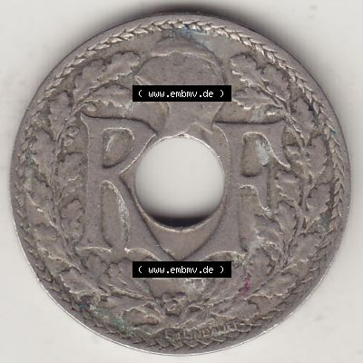 Münzen Frankreich Umlaufmünze Einzelansicht 1917-1938, 10 Centimes, 10 CMES EGALITÉ FRATERNITÉ LIBERTÉ 1919-2. Vorderseite der alten französischen... Sammlung