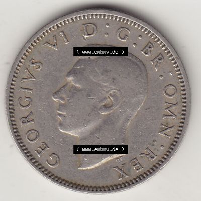 Münzen Großbritannien Umlaufmünze 1949-1951, 1 One Schilling - Shilling, 1949-1 Stehender Löwe auf Krone. Vorderseite der alten britischen Münze aus Großbritannien... Sammlung