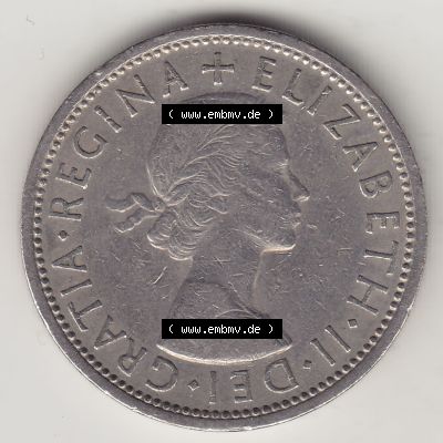 Münzen Großbritannien Umlaufmünze 1954-1970, 2 Schilling - Shillings 1966-4. Vorderseite der alten britischen Münze aus Großbritannien zum katalogisieren und verwalten... Sammlung