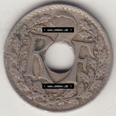 Münzen Frankreich Umlaufmünze Einzelansicht 1917-1938, 10 Centimes, 10 CMES EGALITÉ FRATERNITÉ LIBERTÉ 1922-1. Vorderseite der alten französischen... Sammlung