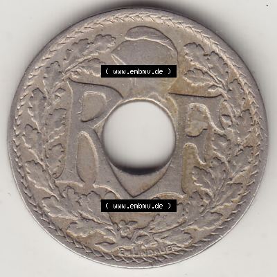 Münzen Frankreich Umlaufmünze 1917-1938, 10 Centimes - Cmes 1923. Vorderseite der alten französischen Umlaufmünze 10 Cmes - Centimes - Cent aus Frankreich in der Francs-Währung... Sammlung