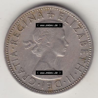 Münzen Großbritannien Umlaufmünze 1954-1970, 2 Schilling - Shillings 1963-1. Vorderseite der alten britischen Münze aus Großbritannien zum katalogisieren und verwalten... Sammlung