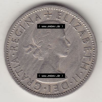 Münzen Großbritannien Umlaufmünze 1954-1970, 2 Schilling - Shillings 1962-1. Vorderseite der alten britischen Münze aus Großbritannien zum katalogisieren und verwalten... Sammlung