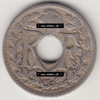 Münzen Frankreich Umlaufmünze 1917-1938, 10 Centimes - Cmes 1925. Vorderseite der alten französischen Umlaufmünze 10 Cmes - Centimes - Cent aus Frankreich in der Francs-Währung... Sammlung