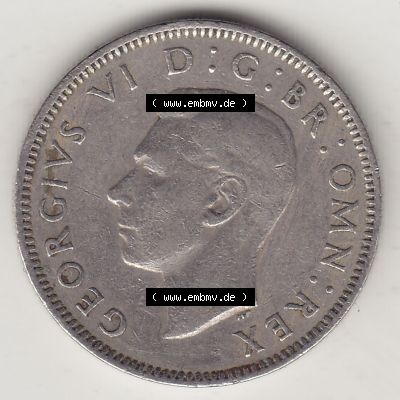 Münzen Großbritannien Umlaufmünze 1949-1951, 1 One Schilling - Shilling, 1948-1 Stehender Löwe auf Krone. Vorderseite der alten britischen Münze aus Großbritannien... Sammlung