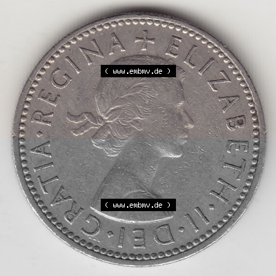 Münzen Großbritannien Umlaufmünze 1954-1970, 1 Schilling - Shilling, 1957 (Stück 2) Wappen mit 3 Löwen (1) Sammlung