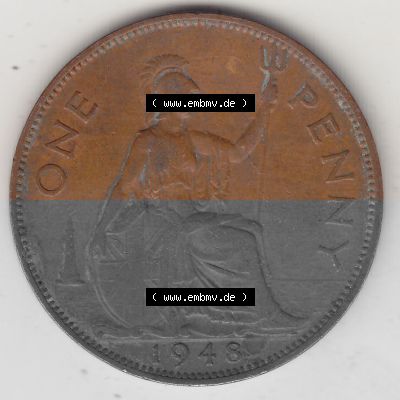 Münzen Großbritannien Umlaufmünze 1937-1948. 1 One Penny 1948 (Stück 2), George VI, GEORGIVS VI DGBROMNREX FDINDIMP. HP. Rückseite... Sammlung