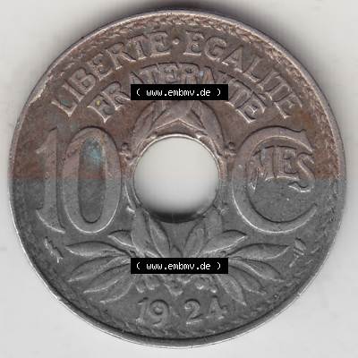 10 Cmes / Centime / Cent Umlaufmünze aus Frankreich in der Francs-Währung Sammlung