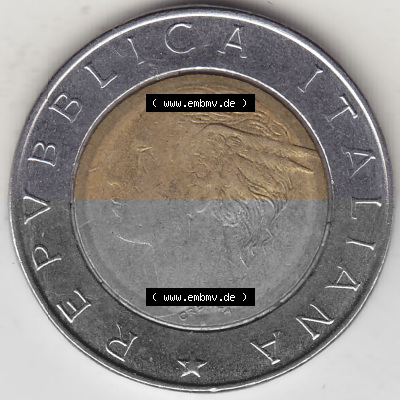 Bildmaterial von Münzen aus Italien / Italia Gedenkmünzen 1994-1994, 500 Lire, 500. Geburtstag von Luca Pacioli (1494-1994)-1.... Sammlung