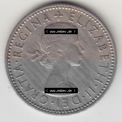 Münzen Großbritannien Umlaufmünze 1954-1970, 1 Schilling - Shilling, 1957 (Stück 1) Wappen mit 3 Löwen (1) Sammlung
